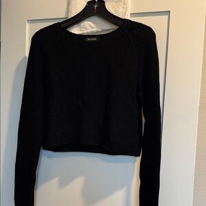 White House Black Market Black Cropped Knit Sweater